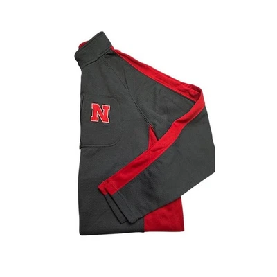 Pullover Nebraska Huskers Coliseo Gris Rojo Cuarto Cremallera Para Hombre Grande 🏈 Foto 1 de 4