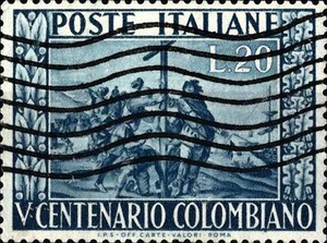 ITALIA REP. - 1951 - 5° centenario della nascita di Cristoforo Colombo - Foto 1 di 1