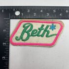 Vintage Retro Fun Style Green Beth Name Badge Patch For Shirt Or Jacket 27Ti