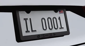 Black on Black Ghost Japanese Stainless Steel License Plate Frame Street Racing - Picture 1 of 1