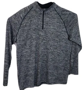 Under Armour Men Running Jacket Large Gray Loose Fit Heat Gear 1/4 Zip Mock Neck - Picture 1 of 6