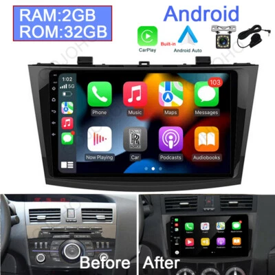 Android 13 Car Stereo Radio Apple Carplay GPS Navigation For Mazda 3 2010-2013 - Image 1 of 4