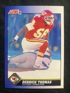 Tarjeta de fútbol americano 1991 puntuación #5 Derrick Thomas casi nueva/como nueva NFL - Imagen 1 de 1