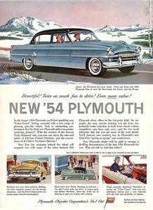 Vintage 1954 Plymouth Print Ad - Bild 1 von 1