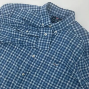 Vineyard Vines Tucker Shirt Mens Large Blue Check Classic Fit Collar Button Down - Picture 1 of 13
