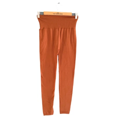 Ladies Brown High Waisted Stretch Leggings Size 6-8 - Image 1 of 4