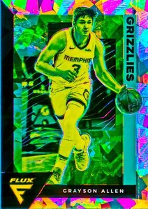 Grayson Allen 2020-21 Flux Basketball Fanatics Silver Cracked Ice Prizm Card #90