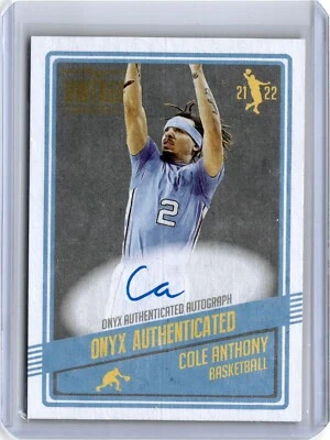 2021 Onyx Vintage Basketball Blue Ink Cole Anthony Auto (B21) A1 Magic - Image 1 of 2
