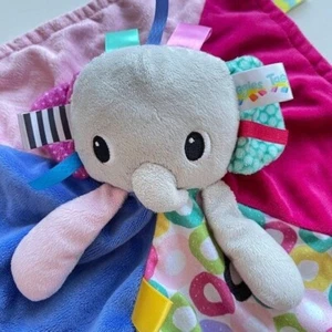 TagGies Elephant Lovey Colorful Security Blanket Baby Plush Toy Bright Stars - Picture 1 of 11