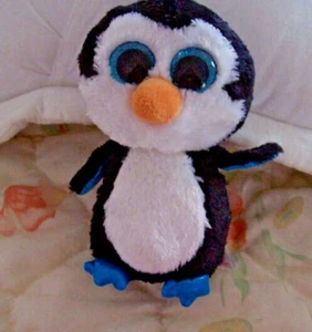 TY Big Eyes 6" Black & White Penguin - Picture 1 of 2