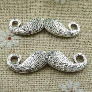 Envío Gratis 120 piezas Conectores Bigote Plata Tibetana 32x9mm L-325 - Imagen 1 de 4