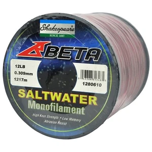 Bulk Spool Shakespeare Beta Fishing Line Red 10 or 12lb for Beach Boat surf Reel - Picture 1 of 1