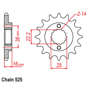 New SUPERSPROX 14T Sprocket - Front For BIMOTA DB3 MANTRA 10-740-14