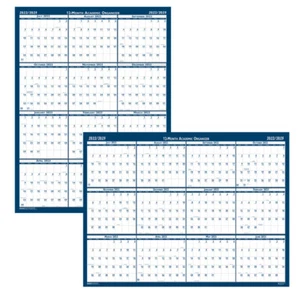 Laminated Wipe Off Wall Academic Calendar, Reversible, 18" x 24" - Picture 1 of 1