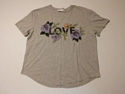 M&S - Per Una - Women's T Shirt - Size 14 - Love - Oatmeal  - Image 1 of 4