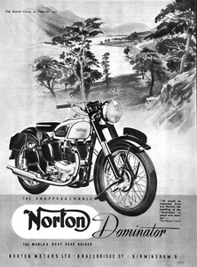 1951 Werbung für NORTON "Dominator" Motorrad Oldtimer Original Print Ad Ephemera - Bild 1 von 1