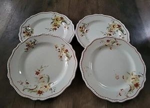 Teller Brot Homer Laughlin Orange Line 1930er Ära 6" Blumen 4er Set unbeschriftet  - Bild 1 von 4
