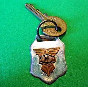 Vintage 1940s Jaguar Brass Early Logo With Enamel Metal Keyring On Fob Old - Picture 1 of 4