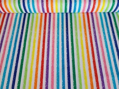 BTY X 45"W Crayola 1/4" Stripes Fabric By Riley Blake Quilting Sewing Crafting  - Image 1 of 4