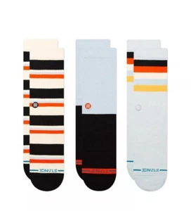 STANCE WEEKLY GRIND 3 PACK SOCKS MULTI STRIPED ICE BLUE UK SIZE 8.5-11.5 LARGE - Picture 1 of 1