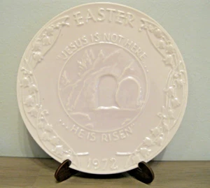 EASTER Jesus HE IS RISEN Frankoma Plate Oral Roberts Assoc Tulsa 1972 - Picture 1 of 6