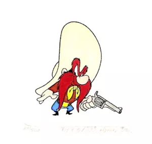 WARNER BROS YOSEMITE SAM HAND PAINTED LTD ED ETCHING - Imagen 1 de 1