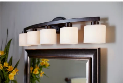 +++NIB Allen + Roth Merington Aged Bronze 5-Light Vanity Bar 0599971+++ - Image 1 of 4