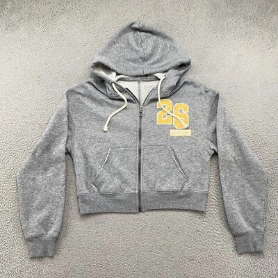 Moletom com capuz Arizona Jean feminino zíper completo cropped 26 Academy dupla face tamanho M - Imagem 1 de 4