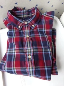 Boys RALPH LAUREN Plaid Dress Shirt 20 Y2K Vtg Blue $59 Polo 100% Cotton XL - Picture 1 of 17