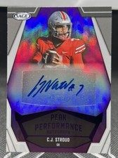 C.J. Stroud 2023 SAGE Peak Performance Auto Purple RC - PKA-CJS