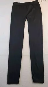 Pink Rose Black Leggings Yoga Pants Polyester Spandex Juniors XL 28 Waist - Picture 1 of 8