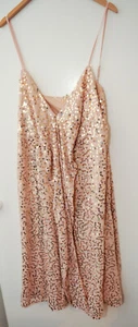 Fabulous BOOHOO Sequined Wrap Midi Dress. Nude Colour. Size 18. New - Picture 1 of 4