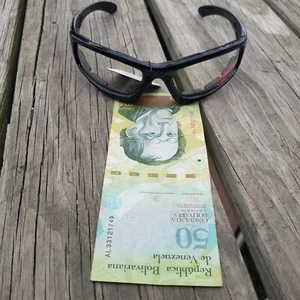 Size Large Clear Motorcycle Padded Glasses Sunglasses 50 republic Venezuela note - Bild 1 von 12