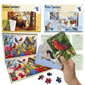 QUOKKA 60 Pc Dementia Puzzles for Elderly | Activities for Adult | Nature Rhythm - Picture 1 of 6
