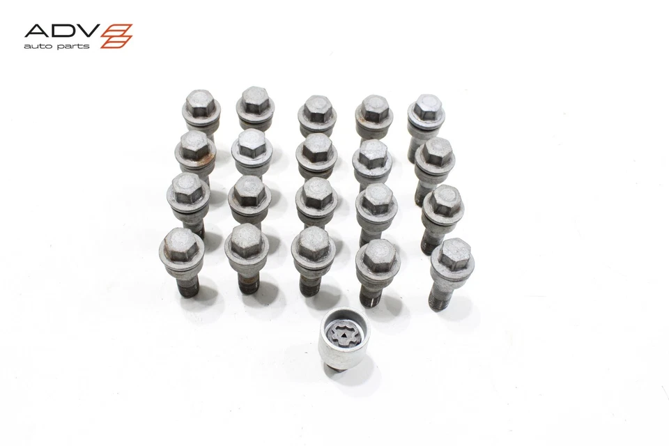 2009 - 2024 AUDI Q5 SQ5 WHEEL RIM LUG NUT BOLT W/ ANTI THEFT LOCK KEY OEM -SET- - Image 1 of 4