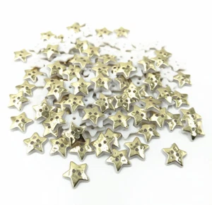 200pcs Gold Star Sewing Resin Buttons decoration scrapbooking crafts 13mm - Picture 1 of 3