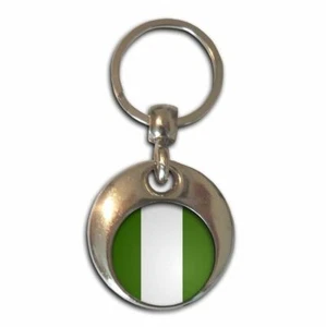 Schlüsselanhänger Nigeria Flagge rund Metall (37 mm x 37 mm) - Bild 1 von 2