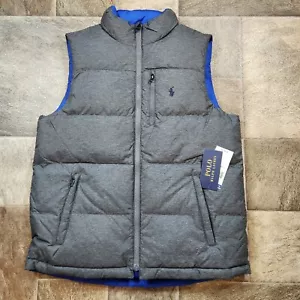 Polo Ralph Lauren gilet imbottito reversibile grigio e blu taglia L/G 14-16 - Foto 1 di 10