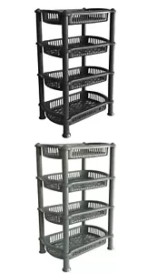 4 Tier Fruit & Vegetable Storage Rack Kitchen Utility Stacking Stackable Basket - Picture 1 of 17