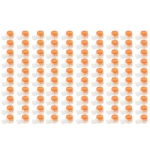 100 PIEZAS Conectores de cable de teléfono con botón transparente naranja UY2 Butt - Imagen 1 de 8