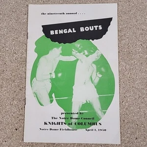 1950 Notre Dame Boxing Bengal Bouts Programm präsentiert von Knights of Columbus - Bild 1 von 5