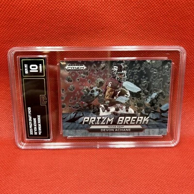 2023 Prizm Draft Picks Devon Achane Prizm Break Rookie #PB-12 Dolphins GMA 10 - Image 1 of 2