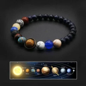 Universum Sonnensystem Armband Damen Naturstein Acht Planeten Armband Herren - Bild 1 von 32