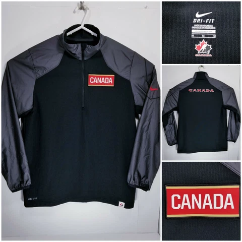 Nike Dri Fit Hockey Canada Mens Medium 1/2 Zip Pullover Jacket Team Canada Cover