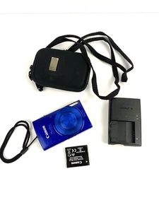 Caricabatteria fotocamera Canon PowerShot ELPH 190 IS blu 20,0 MP e custodia testata LEGGI - Foto 1 di 8