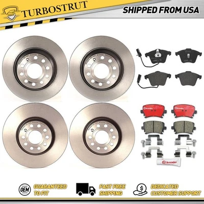 Kit de pastillas de rotores de freno delanteros traseros para Volkswagen CC 2010 garantía de por vida Foto 1 de 3