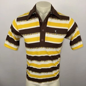 Vtg 60s 70s Saturdays Shirt Snoopy Joe Cool Mens Medium MCM Disco Hippy Striped - Picture 1 of 17