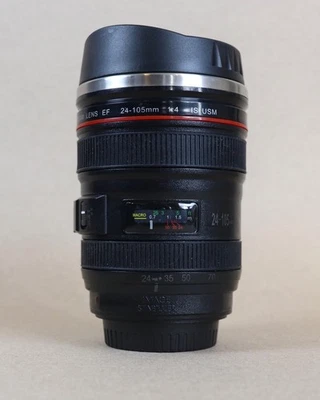 EF 24 105mm USM Camera Lens Coffee Mug Cup with Lid Novelty Gift - Image 1 of 4
