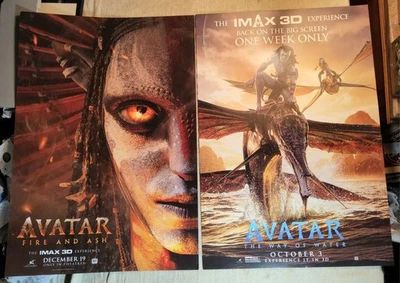 AVATAR FEUER UND ASCHE & AVATAR DER WEG DES WASSERS DOPPELSEITIGES FILMPOSTER 19"x13"  - Bild 1 von 4