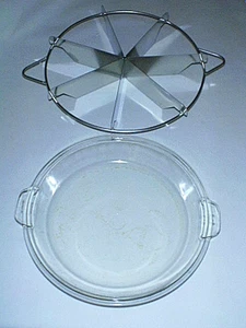 Pyrex Glas 10" Tortenplatte oder Kasserolle Deckel 686C & Edelstahl 7 Scheiben Schneider - Bild 1 von 9